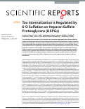 Cover page: Tau Internalization is Regulated by 6-O Sulfation on Heparan Sulfate Proteoglycans (HSPGs)