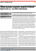 Cover page: Whole genome sequence analysis of blood lipid levels in &gt;66,000 individuals