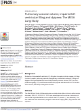 Cover page: Pulmonary vascular volume, impaired left ventricular filling and dyspnea: The MESA Lung Study