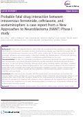 Cover page: Probable fatal drug interaction between intravenous fenretinide, ceftriaxone, and acetaminophen: a case report from a New Approaches to Neuroblastoma (NANT) Phase I study.