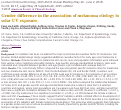 Cover page: Gender difference in the association of melanoma etiology to solar UV exposure.