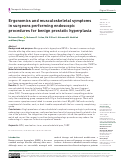 Cover page: Ergonomics and musculoskeletal symptoms in surgeons performing endoscopic procedures for benign prostatic hyperplasia