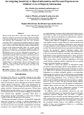 Cover page: Investigating Sensitivity to Shared Information and Personal Experience in
Children’s Use of Majority Information