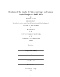 Cover page: Frontiers of the family: fertility, marriage, and human capital in Quebec 1620–1970