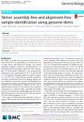 Cover page: Skmer: assembly-free and alignment-free sample identification using genome skims.