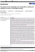 Cover page: Paraspinal muscle morphology and composition in adolescent idiopathic scoliosis: A histological analysis