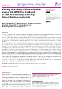 Cover page: Efficacy and safety of the nucleoside analog GS-441524 for treatment of cats with naturally occurring feline infectious peritonitis.