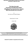 Cover page: The Hass Avocado Promotion and Research Order: Offsetting Price Impacts from Imports with Advertising and Promotion