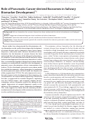 Cover page: Role of pancreatic cancer-derived exosomes in salivary biomarker development