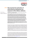 Cover page: Neuroprotective activation of astrocytes by methylmercury exposure in the inferior colliculus.