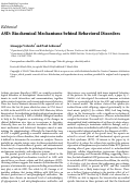 Cover page: ASD: Biochemical Mechanisms behind Behavioral Disorders