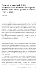 Cover page: Futuristi e anarchici: Dalla fondazione del futurismo all'ingresso italiano nella prima guerra mondiale (1909 - 1915)