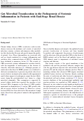 Cover page: Gut Microbial Translocation in the Pathogenesis of Systemic Inflammation in Patients with End-Stage Renal Disease