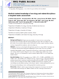 Cover page: Medical Student Knowledge of Oncology and Related Disciplines: a Targeted Needs Assessment