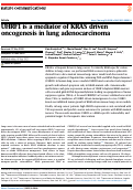 Cover page: UHRF1 is a mediator of KRAS driven oncogenesis in lung adenocarcinoma