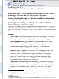 Cover page: Prostate Cancer Antigen 3 Score Does Not Predict for Adverse Pathologic Features at Radical Prostatectomy or for Progression-free Survival in Clinically Localized, Intermediate- and High-risk Prostate Cancer