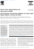 Cover page: Electric Field–Induced Release and Measurement (EFIRM) Characterization and Technical Validation of a Novel Liquid Biopsy Platform in Plasma and Saliva