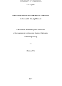 Cover page: Phase Change Materials and Clinkering-Free Cementation for Sustainable Building Materials