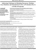 Cover page: Addressing Challenges in Obtaining Emergency Medicine Away Rotations and Standardized Letters of Evaluation Due to COVID-19 Pandemic