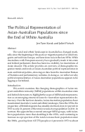 Cover page: The Political Representation of Asian-Australian Populations since the End of White Australia