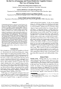 Cover page: On the Use of Language and Vision Models for Cognitive Science: The Case of Naming Norms