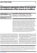 Cover page: Asymmetric emergence of low-to-no snow in the midlatitudes of the American Cordillera