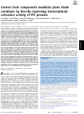 Cover page: Central clock components modulate plant shade avoidance by directly repressing transcriptional activation activity of PIF proteins