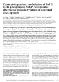 Cover page: Context-dependent modulation of Pol II CTD phosphatase SSUP-72 regulates alternative polyadenylation in neuronal development
