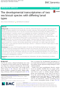 Cover page: The developmental transcriptomes of two sea biscuit species with differing larval types