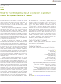 Cover page: Reply to “Contextualizing racial associations in prostate cancer to expose structural causes”