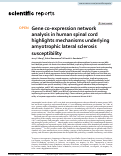 Cover page: Gene co-expression network analysis in human spinal cord highlights mechanisms underlying amyotrophic lateral sclerosis susceptibility