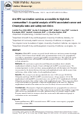 Cover page: Are HPV vaccination services accessible to high-risk communities? A spatial analysis of HPV-associated cancer and Chlamydia rates and safety-net clinics