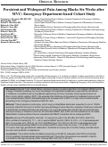 Cover page: Persistent and Widespread Pain Among Blacks Six Weeks after MVC: Emergency Department-based Cohort Study