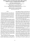 Cover page: Reducing Cognitive Load and Fostering Cognitive Skill Acquisition: Benefits of Category-Avoiding Instructional Examples