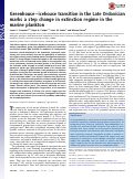 Cover page: Greenhouse−icehouse transition in the Late Ordovician marks a step change in extinction regime in the marine plankton