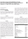 Cover page: Association of Age and Hospitalization Amongst Those with Underlying High-risk Conditions at COVID-19 Diagnosis in a Large, State-wide Health System.