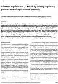Cover page: Allosteric regulation of U1 snRNP by splicing regulatory proteins controls spliceosomal assembly