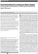 Cover page: From Intermittent to Continuous Water Supply A Household-level Evaluation of Water System Reforms in Hubli–Dharwad