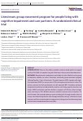 Cover page: Livestream, group movement program for people living with cognitive impairment and care partners: A randomized clinical trial.