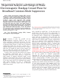 Cover page: Dispersion Analysis and Design of Planar Electromagnetic Bandgap Ground Plane for Broadband Common-Mode Suppression