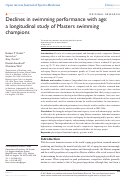 Cover page: Declines in swimming performance with age: a longitudinal study of Masters swimming champions