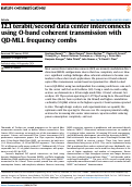 Cover page: 12.1 terabit/second data center interconnects using O-band coherent transmission with QD-MLL frequency combs.