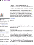 Cover page: National and regional prevalence of posttraumatic stress disorder in sub-Saharan Africa: A systematic review and meta-analysis