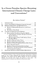 Cover page: Is a Green Paradox Spectre Haunting International Climate Change Laws and Conventions?