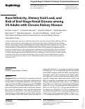 Cover page: Race/Ethnicity, Dietary Acid Load, and Risk of End-Stage Renal Disease among US Adults with Chronic Kidney Disease