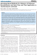 Cover page: Genealogy-Based Methods for Inference of Historical Recombination and Gene Flow and Their Application in Saccharomyces cerevisiae