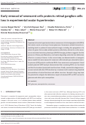 Cover page: Early removal of senescent cells protects retinal ganglion cells loss in experimental ocular hypertension