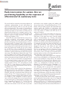 Cover page: Early intervention for autism: Are we prioritizing feasibility at the expenses of effectiveness? A cautionary note