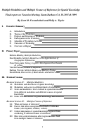 Cover page: Multiple Modalities and Multiple Frames of Reference for Spatial Knowledge, Final Report