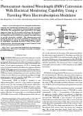 Cover page: Photocurrent-assisted wavelength (PAW) conversion with electrical monitoring capability using a traveling-wave electroabsorption modulator